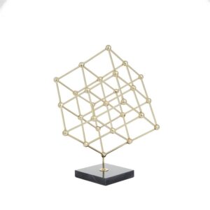 Escultura cuadro en base metálica dorada,medida 9"w,12"h