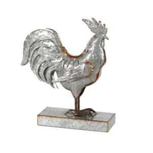 36734 Gallo de aluminio en  base