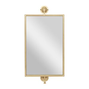 39729 Espejo cuadrado filo metal dorado, para  pared,