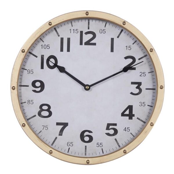 67536 Reloj metal beige  remaches para pared,