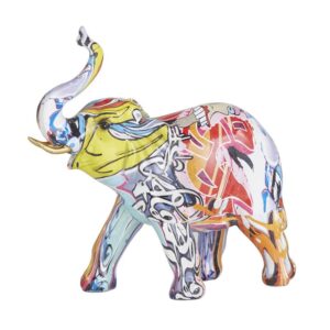 67574  Elefante colores  cerámica, medida 8"w,8"h