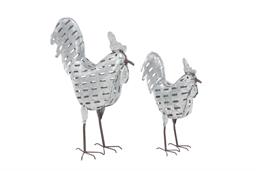 30063 Jgo 2 gallo y gallina,  aluminio