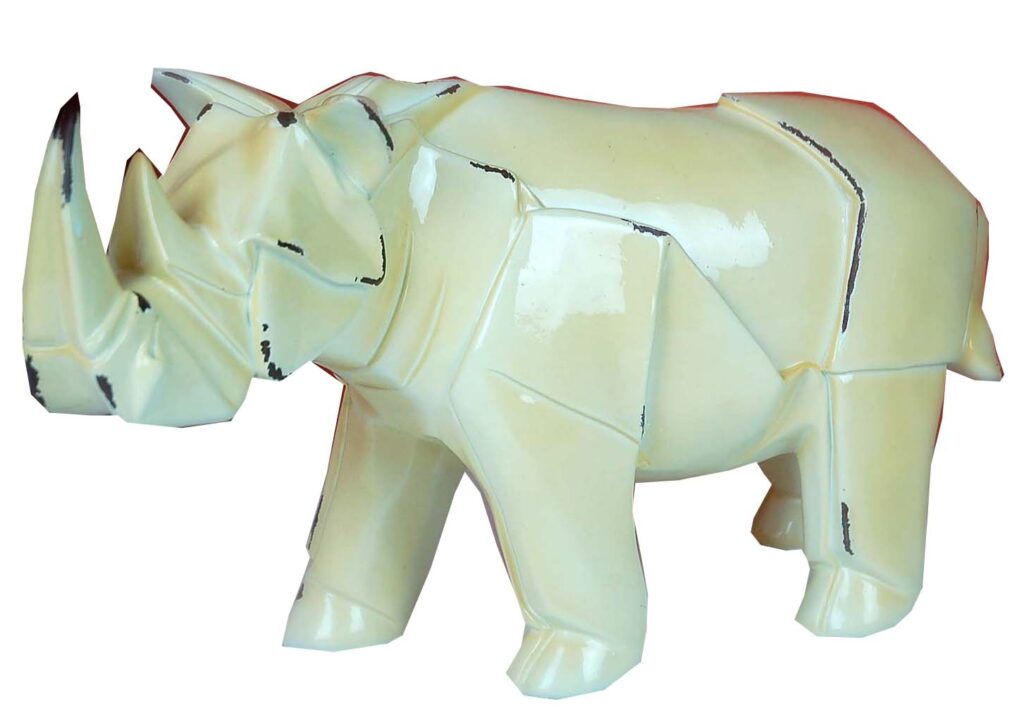 69730 Figura de resina Rino amarillo.