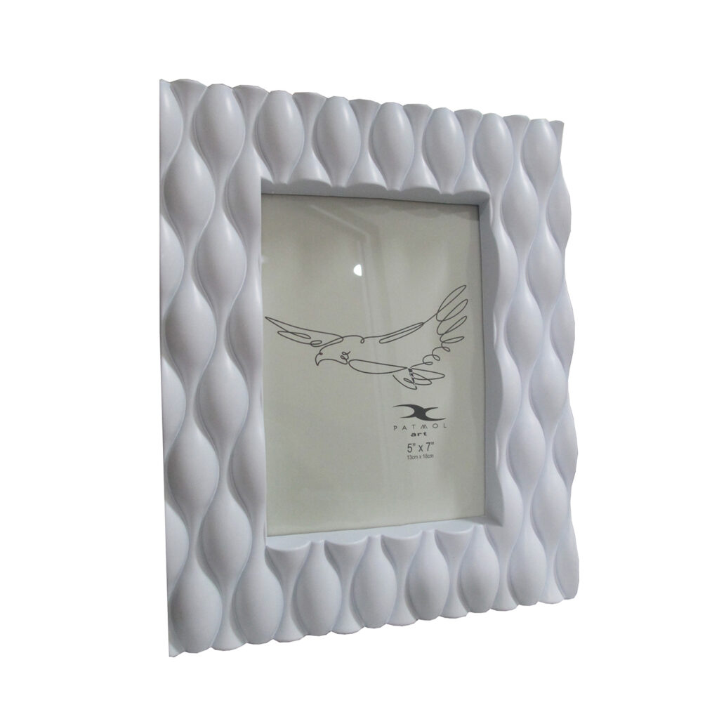 94411 Porta retratos blanco gotas pvc foto 5"x7"