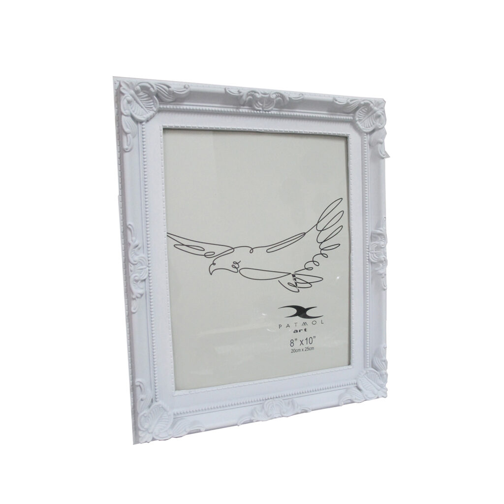 94558 Porta retrato 5"x 7" blanco figuras PVC