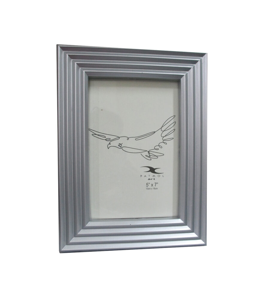 94596 Porta retrato 5"x7" plateado rayas PVC